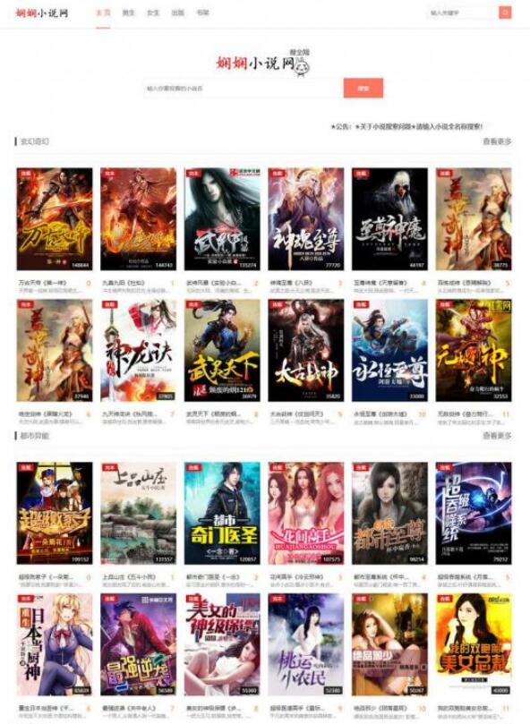 点击放大 《娴娴小说》PHP自动采集小说网站源码PC+手机版