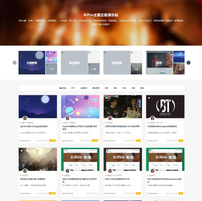 点击放大 wordpress修复版RiPro7.2日主题资源模板 完整版