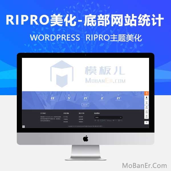 点击放大 最新RIPRO主题美化-首页底部网站信息统计模块JS动态数字跳动 WordPress主题美化