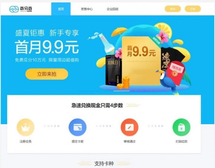 点击放大 百分百收卡网礼品卡兑换二手礼品卡回收网站源码 Thinkphp内核