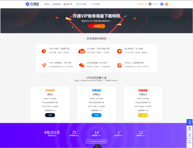 点击放大 RIPRO主题美化-开通VIP介绍页面升级VIP引导页 WordPress主题美化