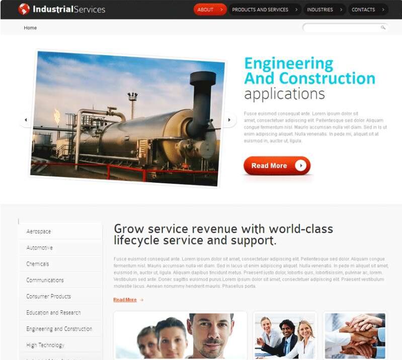 点击放大 国外建筑工业网站模板html下载_企业网站模板
