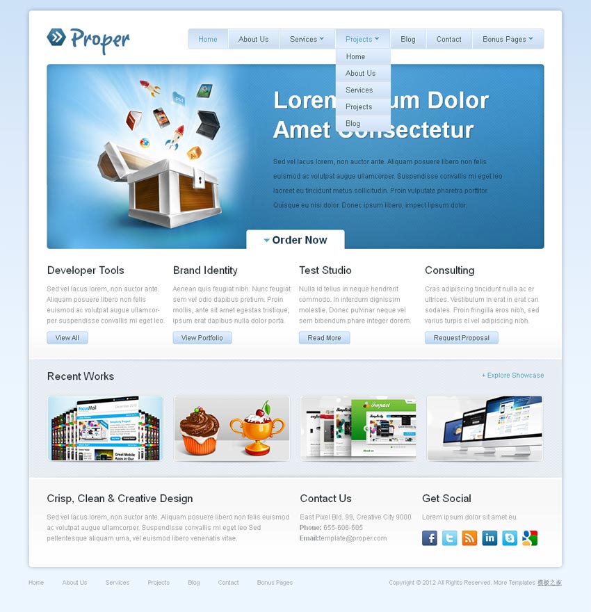 点击放大 国外设计公司网站模板首页_蓝色的设计公司网站源码html下载_企业网站模板