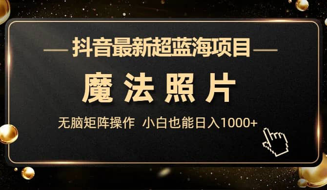点击放大 抖音最新超蓝海项目,魔法照片,无脑矩阵操作,小白也能日入 1000+