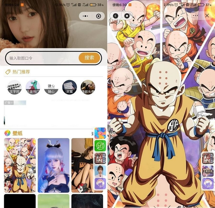 点击放大 口令取图壁纸微信小程序源码-抖音双端小程序源码